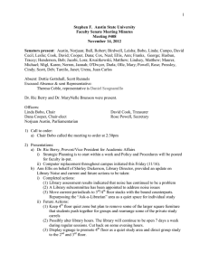 1  Stephen F.  Austin State University Faculty Senate Meeting Minutes