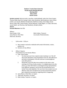 Stephen F. Austin State University  Faculty Senate Meeting Minutes  Meeting #414  May 8, 2013 