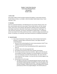 Stephen F. Austin State University  Faculty Senate Meeting Minutes  Meeting #416  October 9, 2013 