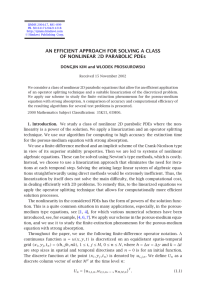 AN EFFICIENT APPROACH FOR SOLVING A CLASS OF NONLINEAR