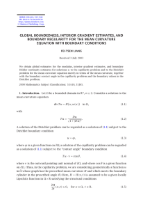 GLOBAL BOUNDEDNESS, INTERIOR GRADIENT ESTIMATES, AND EQUATION WITH BOUNDARY CONDITIONS