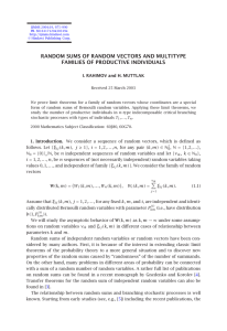 RANDOM SUMS OF RANDOM VECTORS AND MULTITYPE FAMILIES OF PRODUCTIVE INDIVIDUALS