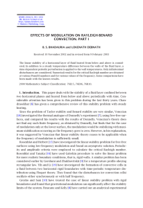 EFFECTS OF MODULATION ON RAYLEIGH-BENARD CONVECTION. PART I