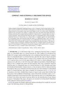 COMPACT AND EXTREMALLY DISCONNECTED SPACES BHAMINI M. P. NAYAR