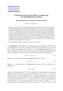 TRAVELLING WAVE SOLUTIONS TO SOME PDEs OF MATHEMATICAL PHYSICS