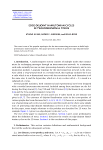 EDGE-DISJOINT HAMILTONIAN CYCLES IN TWO-DIMENSIONAL TORUS