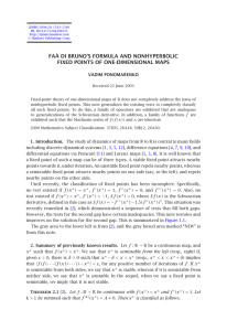 FAÀ DI BRUNO’S FORMULA AND NONHYPERBOLIC FIXED POINTS OF ONE-DIMENSIONAL MAPS