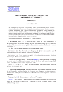 THE CHROMATIC SUM OF A GRAPH: HISTORY AND RECENT DEVELOPMENTS EWA KUBICKA