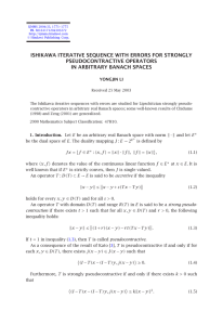 ISHIKAWA ITERATIVE SEQUENCE WITH ERRORS FOR STRONGLY PSEUDOCONTRACTIVE OPERATORS