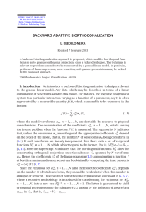 BACKWARD ADAPTIVE BIORTHOGONALIZATION L. REBOLLO-NEIRA