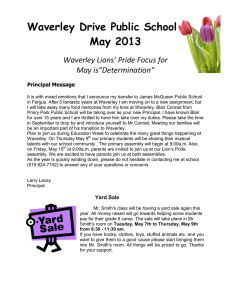 Waverley Drive Public School May 2013 Waverley Lions’ Pride Focus for May is“Determination”