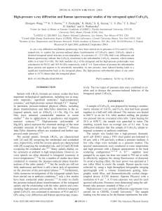 High-pressure x-ray diffraction and Raman spectroscopic studies of the tetragonal... O *