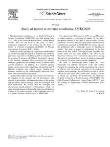 Study of matter at extreme conditions, SMEC2005 ARTICLE IN PRESS Preface