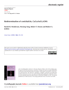 electronic reprint Redetermination of conichalcite, CaCu(AsO )(OH)