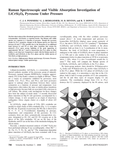 Raman Spectroscopic and Visible Absorption Investigation of LiCrSi O Pyroxene Under Pressure