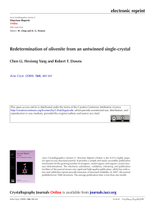 electronic reprint Redetermination of olivenite from an untwinned single-crystal Acta Cryst.