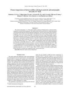 Closure temperatures of intracrystalline ordering in anatectic and metamorphic hercynite, Fe Al O