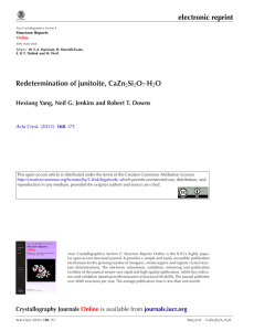 electronic reprint Redetermination of junitoite, CaZn Si O