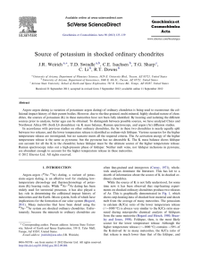 Source of potassium in shocked ordinary chondrites J.R. Weirich , , C.E. Isachsen