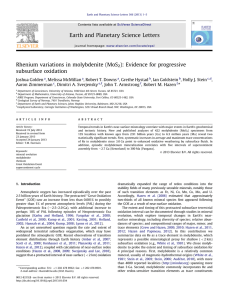 Rhenium variations in molybdenite (MoS ): Evidence for progressive subsurface oxidation Joshua Golden