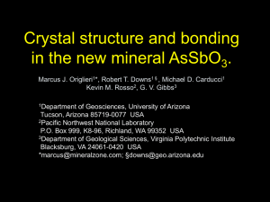 Crystal structure and bonding in the new mineral AsSbO . 3