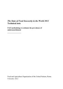 The State of Food Insecurity in the World 2012 Technical note _____________