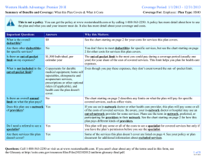 Western Health Advantage: Premier 20 H Coverage Period: 1/1/2013 - 12/31/2013