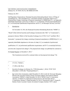 SECURITIES AND EXCHANGE COMMISSION (Release No. 34-74384; File No. SR-MSRB-2014-08)