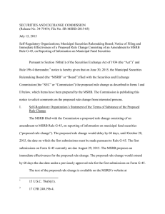 SECURITIES AND EXCHANGE COMMISSION (Release No. 34-75454; File No. SR-MSRB-2015-05)