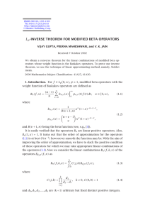 L -INVERSE THEOREM FOR MODIFIED BETA OPERATORS