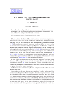 STOCHASTIC PROCESSES ON NON-ARCHIMEDEAN BANACH SPACES S. V. LUDKOVSKY