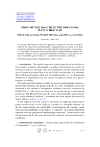 GROUP METHOD ANALYSIS OF TWO-DIMENSIONAL PLATE IN HEAT FLUX