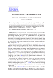 UNIVERSAL CONNECTIONS ON LIE GROUPOIDS EFSTATHIOS VASSILIOU and APOSTOLOS NIKOLOPOULOS