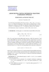 LINEAR NEUTRAL PARTIAL DIFFERENTIAL EQUATIONS: A SEMIGROUP APPROACH