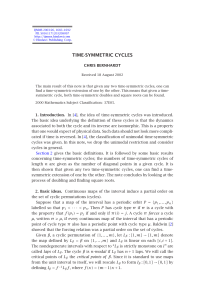 TIME-SYMMETRIC CYCLES CHRIS BERNHARDT