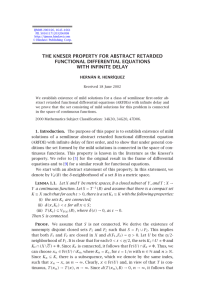 THE KNESER PROPERTY FOR ABSTRACT RETARDED FUNCTIONAL DIFFERENTIAL EQUATIONS WITH INFINITE DELAY
