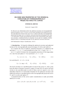 ON SOME NEW PROPERTIES OF THE SPHERICAL CURVATURE OF STEREOGRAPHICALLY