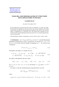 SYNGE-BEIL AND RIEMANN-JACOBI JET STRUCTURES WITH APPLICATIONS TO PHYSICS VLADIMIR BALAN