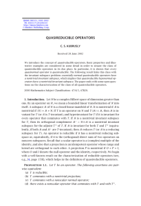 QUASIREDUCIBLE OPERATORS C. S. KUBRUSLY