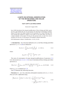 A NOTE ON INTEGRAL MODIFICATION OF THE MEYER-KÖNIG AND ZELLER OPERATORS