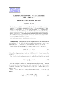 SUBORDINATION CRITERIA FOR STARLIKENESS AND CONVEXITY RASOUL AGHALARY and JAY M. JAHANGIRI