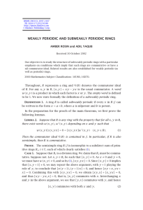 WEAKLY PERIODIC AND SUBWEAKLY PERIODIC RINGS AMBER ROSIN and ADIL YAQUB