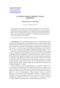 A CLASSIFICATION OF PERIODIC TURTLE SEQUENCES J. HOLDENER and A. WAGAMAN