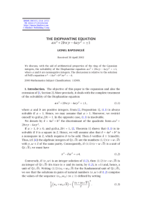 THE DIOPHANTINE EQUATION + = ± ax