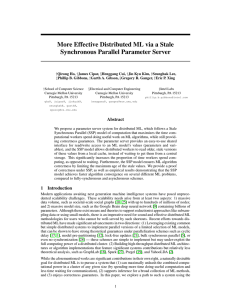 More Effective Distributed ML via a Stale Synchronous Parallel Parameter Server