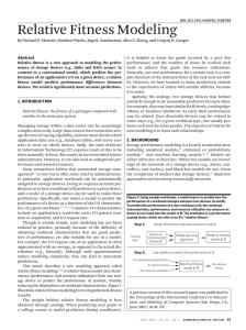 Relative Fitness Modeling