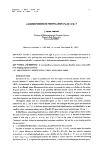 L-CORRESPONDENCES: THE L(,X) c c.