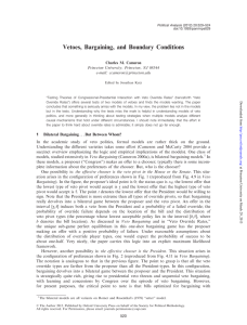 Vetoes, Bargaining, and Boundary Conditions Charles M. Cameron e-mail: