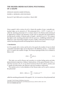 THE HIGHER-ORDER MATCHING POLYNOMIAL OF A GRAPH