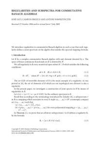 REGULARITIES AND SUBSPECTRA FOR COMMUTATIVE BANACH ALGEBRAS